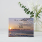 Beach Sunrise Save the Date Aankondigingskaart (Staand voorkant)