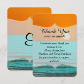 Beach Sunrise-schildering in Oranje lucht en Blauw Bedankkaart (Voorkant / Achterkant)