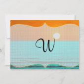 Beach Sunrise-schildering in Oranje lucht en Blauw Kaart (Achterkant)