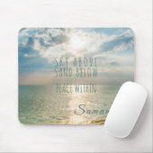 Beach Sunrise Sky boven vrede in Quote Muismat (Met muis)