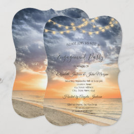 Beach Sunrise String Lights Verloving Kaart