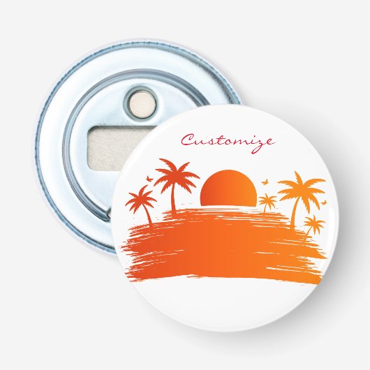 Beach Sunrise Sunset Thunder_Cove Button Flesopener (Voorkant)