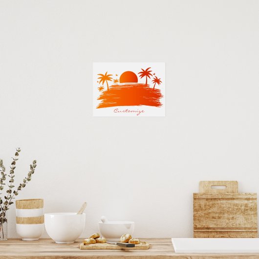 Beach Sunrise Sunset Thunder_Cove Poster (Keuken)