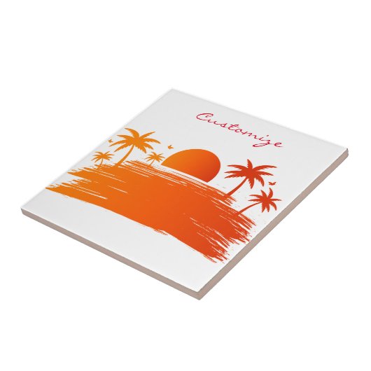 Beach Sunrise Sunset Thunder_Cove Tegeltje (Zijkant)