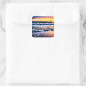 Beach Sunrise Vierkante Sticker (Tas)