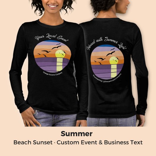 Beach Sunset · Aangepaste gebeurtenis en zakelijke Tri-Blend Shirt