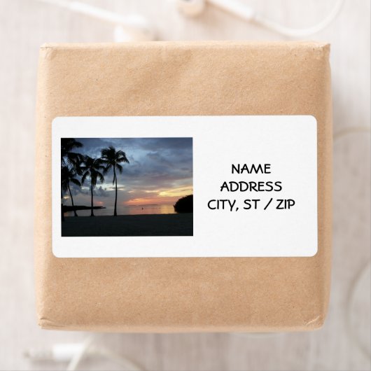 BEACH SUNSET ADRESETIKETTEN ETIKET (Insitu)