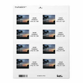 BEACH SUNSET ADRESETIKETTEN ETIKET (Full Sheet)