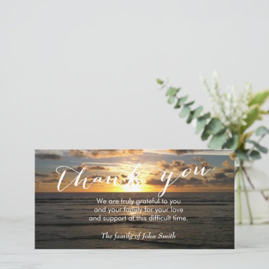 Beach Sunset After Funeral Memorial Bedankt (Staand voorkant)