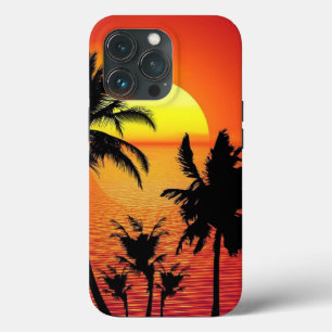 Beach Sunset and Palm-bomen Case-Mate iPhone Case