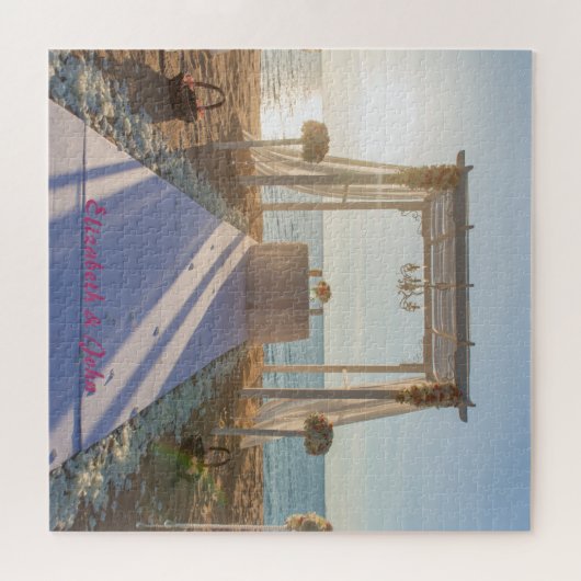 Beach Sunset Arbor Flowers Legpuzzel (Horizontaal)