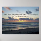 Beach Sunset Arise Isaiah 60:1 afdrukken Poster (Voorkant)