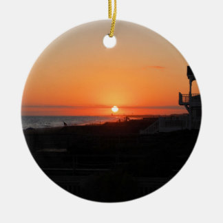 Beach Sunset at Holden Beach NC Keramisch Ornament