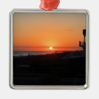 Beach Sunset at Holden Beach NC Metalen Ornament