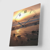 "Beach Sunset at Yachats, Oregon" van Lewis Evans Vierkante Klok (Hoek)