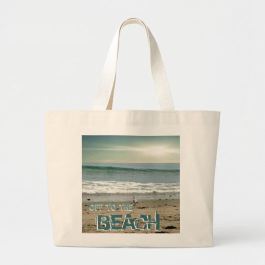Beach Sunset Beach Bag Grote Tote Bag (Voorkant)