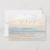 Beach Sunset Beach Thleside Weddenschap RSVP Kaartje (Voorkant)