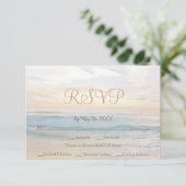 Beach Sunset Beach Thleside Weddenschap RSVP Kaartje (Staand voorkant)