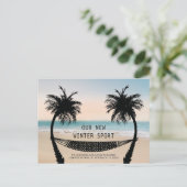 Beach Sunset Behuisd naar Florida New Home Aankondigingskaart (Staand voorkant)