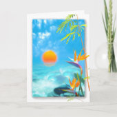 BEACH SUNSET Birds of Paradise Kaart (Voorkant)