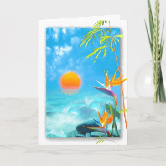 BEACH SUNSET Birds of Paradise Kaart (Voorkant)