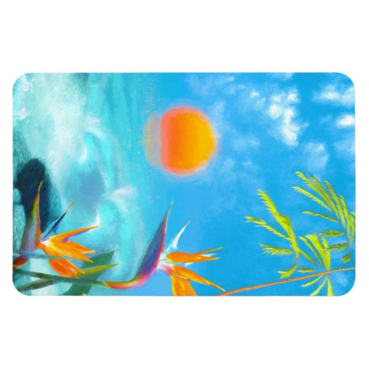 BEACH SUNSET Birds of Paradise Magneet (Horizontaal)