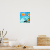 BEACH SUNSET Birds of Paradise Poster (Keuken)