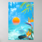 BEACH SUNSET Birds of Paradise Poster (Voorkant)