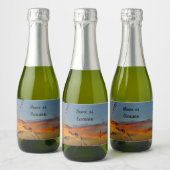 Beach Sunset Bottle Label Sparkling Wijnetiket (Flessen)