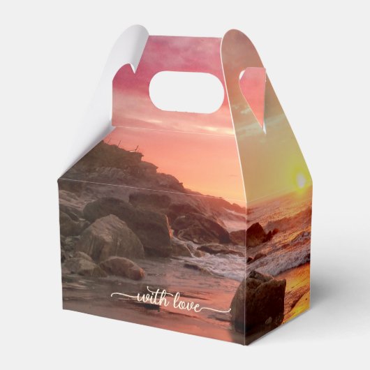 Beach Sunset Bruiloft Dank u Favor Box Bedankdoosjes (Achterkant)