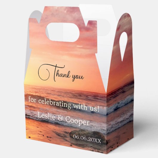 Beach Sunset Bruiloft Dank u Favor Box Bedankdoosjes (Geopend)