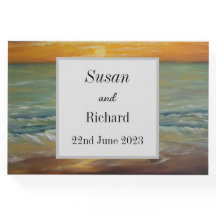 Beach sunset bruiloft Guest Book