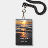Beach Sunset Business of Inspirerend Event Badge (Achterkant met koord)
