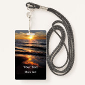 Beach Sunset Business of Inspirerend Event Badge (Achterkant met draagriem)
