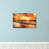 Beach Sunset Canvas Afdruk (Insitu (Houten vloer))