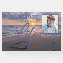 Beach Sunset Celebration Life Blue Guest Book Gastenboek