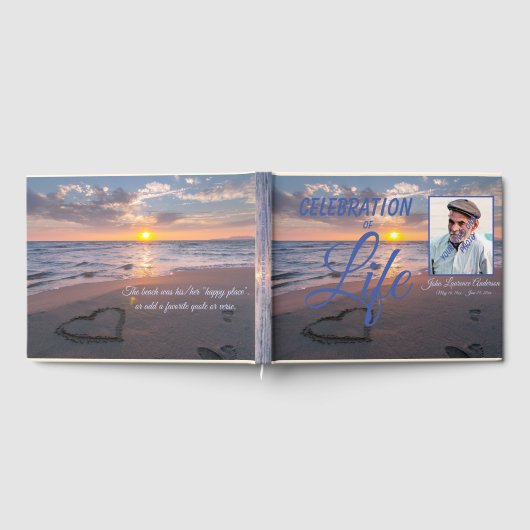 Beach Sunset Celebration Life Blue Guest Book Gastenboek (Volledig)