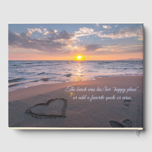 Beach Sunset Celebration Life Blue Guest Book Gastenboek (Achterkant)