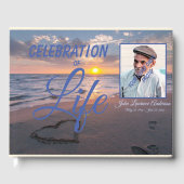 Beach Sunset Celebration Life Blue Guest Book Gastenboek (Voorkant)