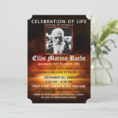 Beach Sunset|Celebration of Life Photo Invitation Kaart (Staand voorkant)