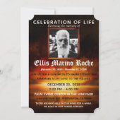 Beach Sunset|Celebration of Life Photo Invitation Kaart (Voorkant)