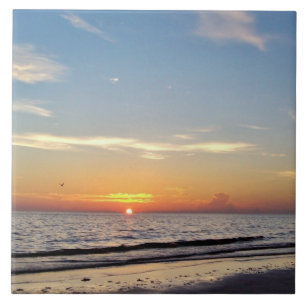 Beach Sunset Ceramic Tile Tegeltje