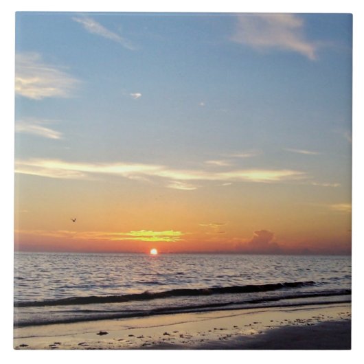 Beach Sunset Ceramic Tile Tegeltje (Voorkant)