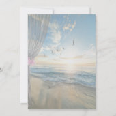 Beach Sunset, Curtain, Flowers Vrijgezellenfeest Kaart (Achterkant)