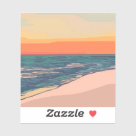 Beach Sunset Custom-Cut Vinyl Sticker