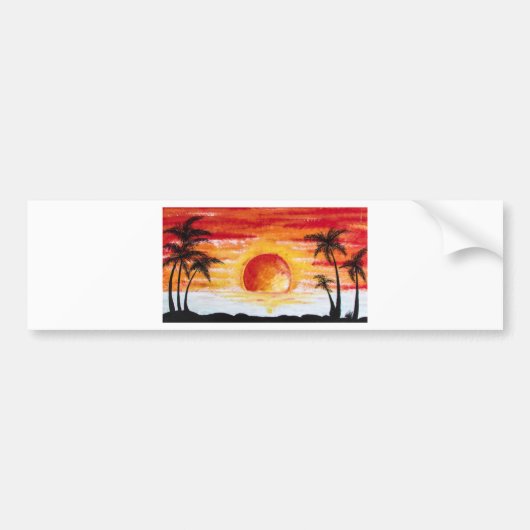 Beach Sunset Custom Personaliseer DIY Project Home Bumpersticker (Voorkant)