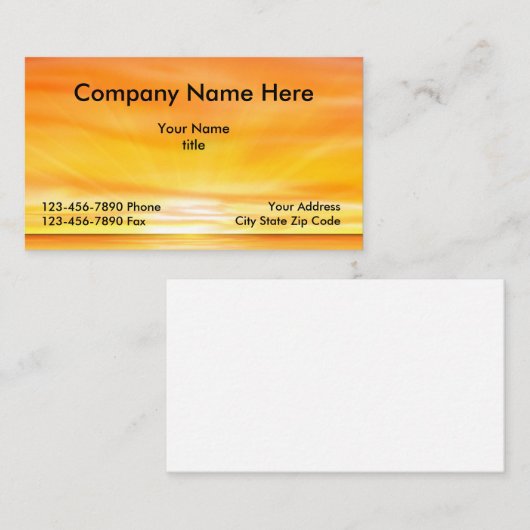 Beach Sunset Design Visitekaartje (Voorkant / Achterkant)