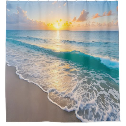 Beach Sunset Douchegordijn (Voorkant)