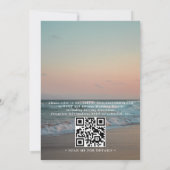 Beach Sunset Elegant Destination QR Code Wedding Kaart (Achterkant)