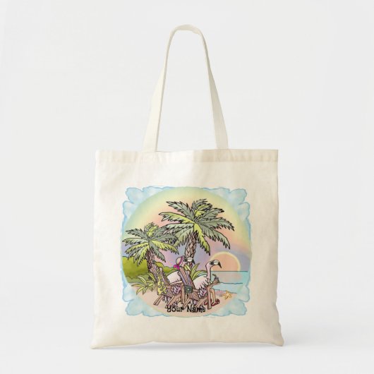 Beach Sunset Flamingo Tote Bag (Voorkant)